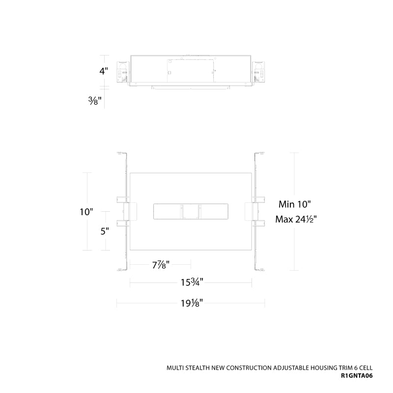 WAC R1GNTA06 Multi Stealth 6 Cell New Construction Adjustable Housing
