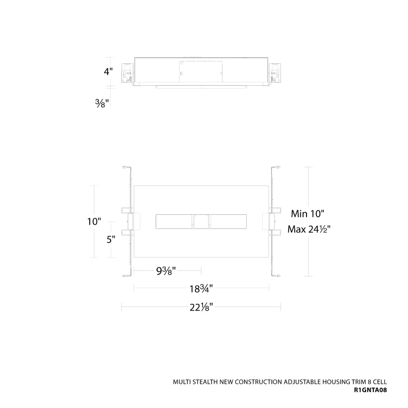WAC R1GNTA08 Multi Stealth 8 Cell New Construction Adjustable Housing