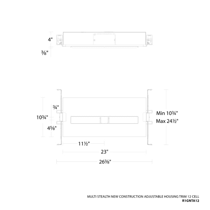 WAC R1GNTA12 Multi Stealth 12 Cell New Construction Adjustable Housing