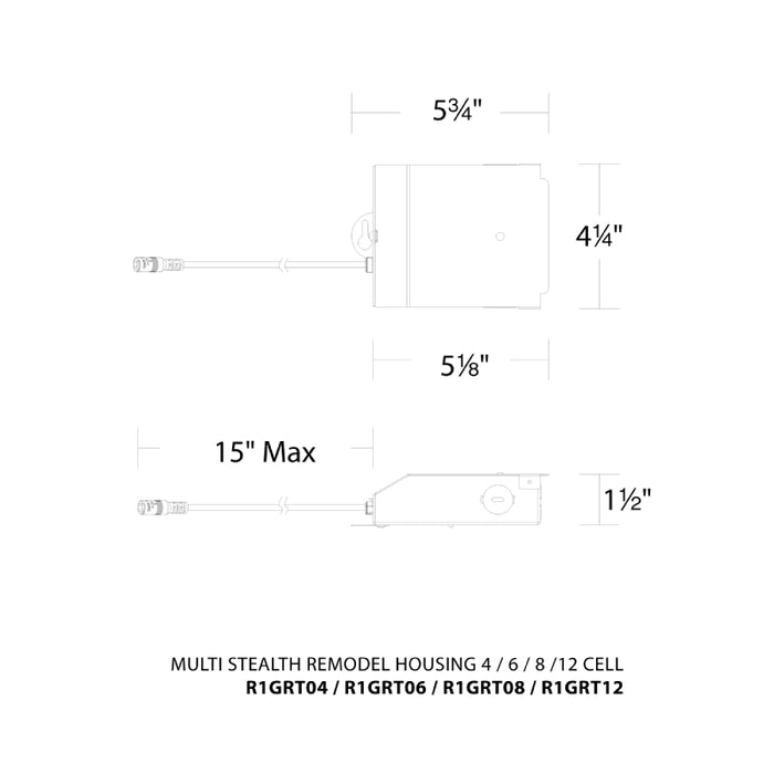 WAC R1GRT04 Multi Stealth 4 Cell Remodel Housing