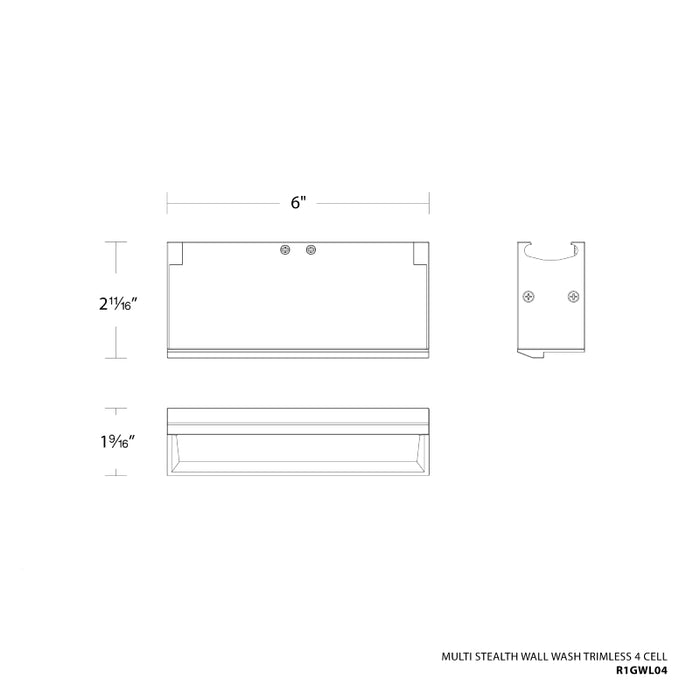 WAC R1GWL04 Multi Stealth 4 Cell Wall Wash Trimless