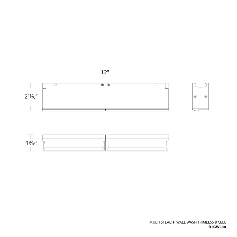 WAC R1GWL08 Multi Stealth 8 Cell Wall Wash Trimless