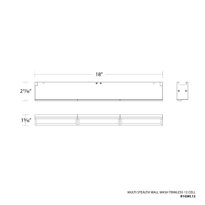 WAC R1GWL12 Multi Stealth 12 Cell Wall Wash Trimless