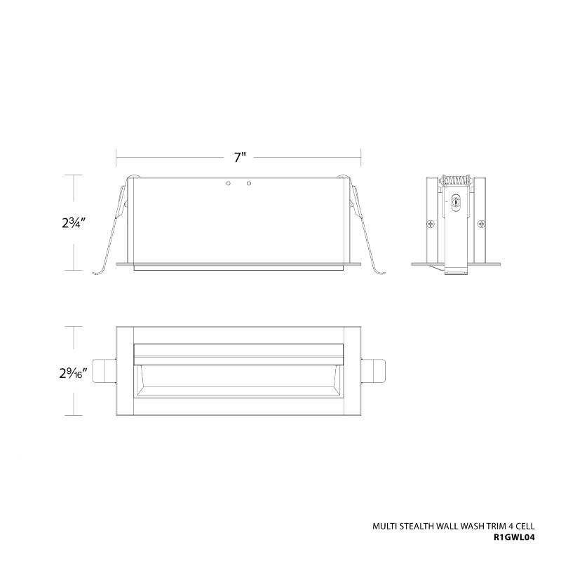 WAC R1GWT04-A Multi Stealth 4 Cell Wall Wash Trim