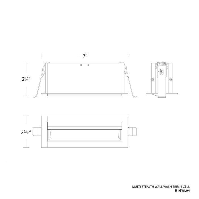 WAC R1GWT04-A Multi Stealth 4 Cell Wall Wash Trim