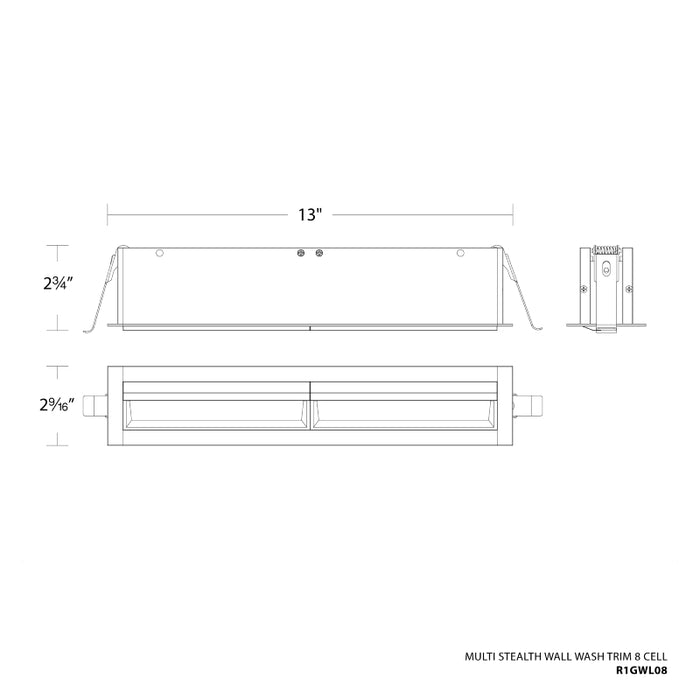 WAC R1GWT08-A Multi Stealth 8 Cell Wall Wash Trim