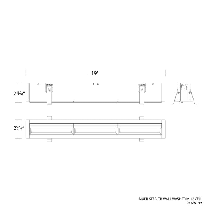 WAC R1GWT12-A Multi Stealth 12 Cell Wall Wash Trim