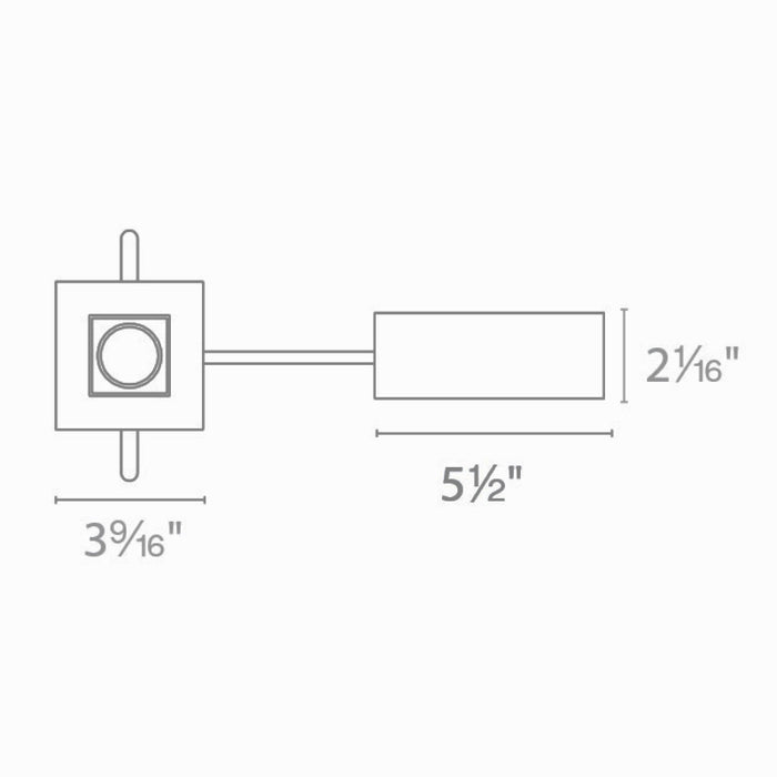 WAC R2BSA Ocularc 2.0 9W 2" Square 0° - 35° Adjustable Downlight