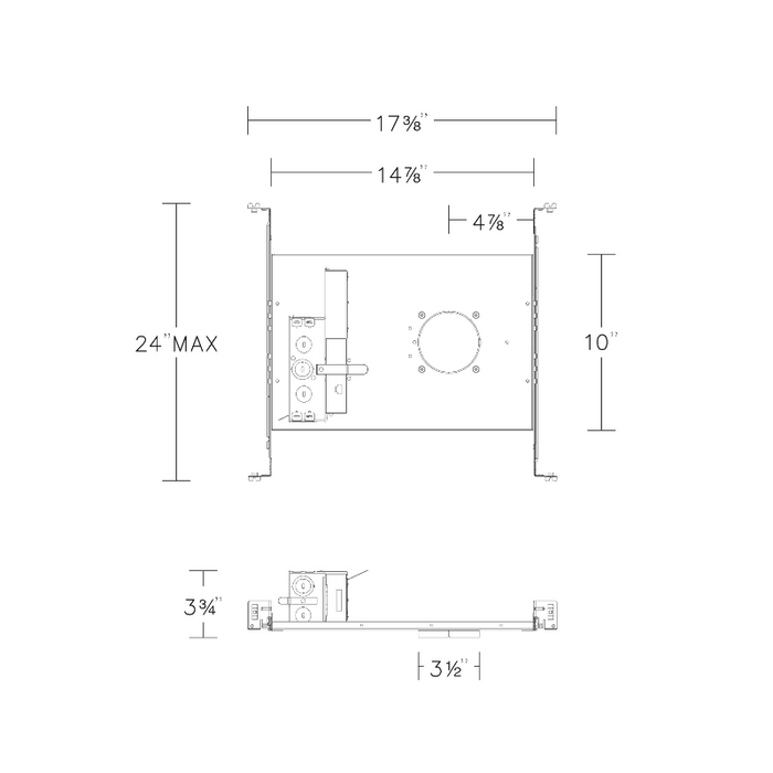 WAC R2FBFT-1-EM FQ 2" 15W New Construction Frame-In Trimmed Housing with Emergency Backup Battery