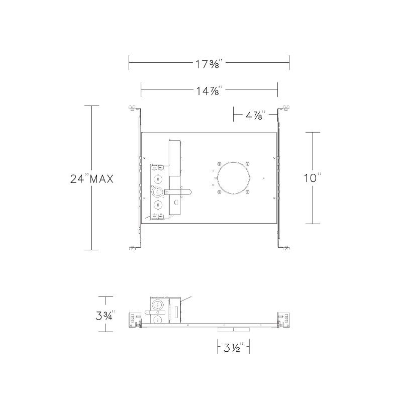 WAC R2FBFT-1-EM FQ 2" 15W New Construction Frame-In Trimmed Housing with Emergency Backup Battery