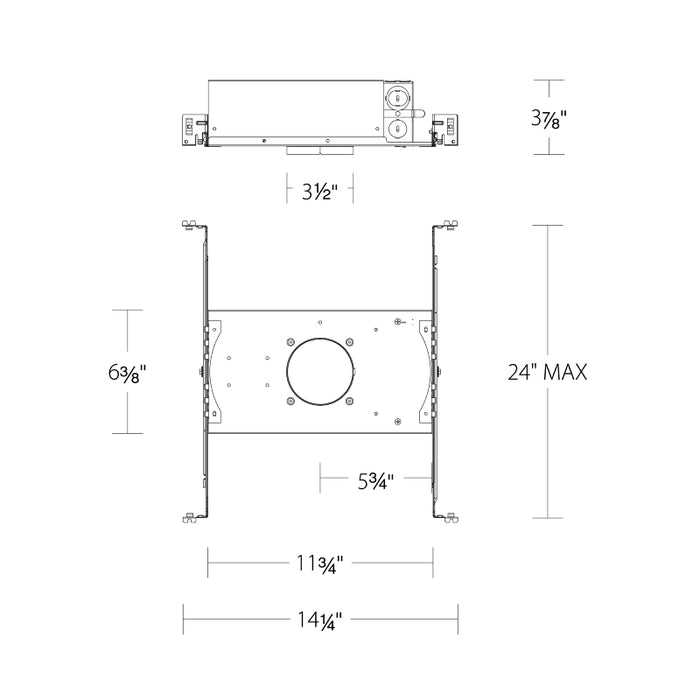 WAC R2FRN1L FQ 2" 15W Round New Construction Trimless Housing