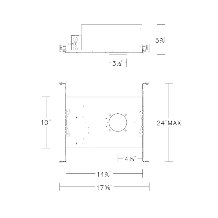 WAC R2FBNT 2" 25W New Construction Housing Trimmed with Emergency Backup Battery