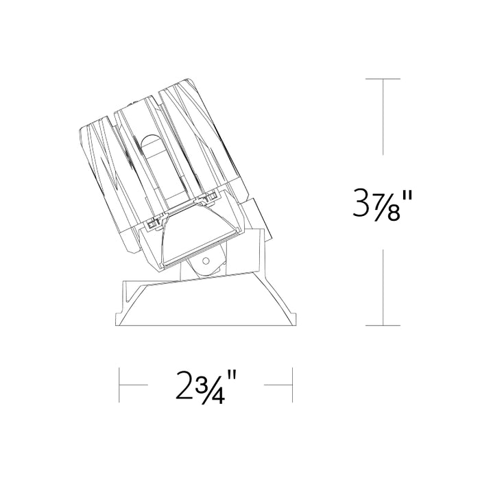 WAC R2FRA1L FQ 2" Shallow Round Adjustable Trimless