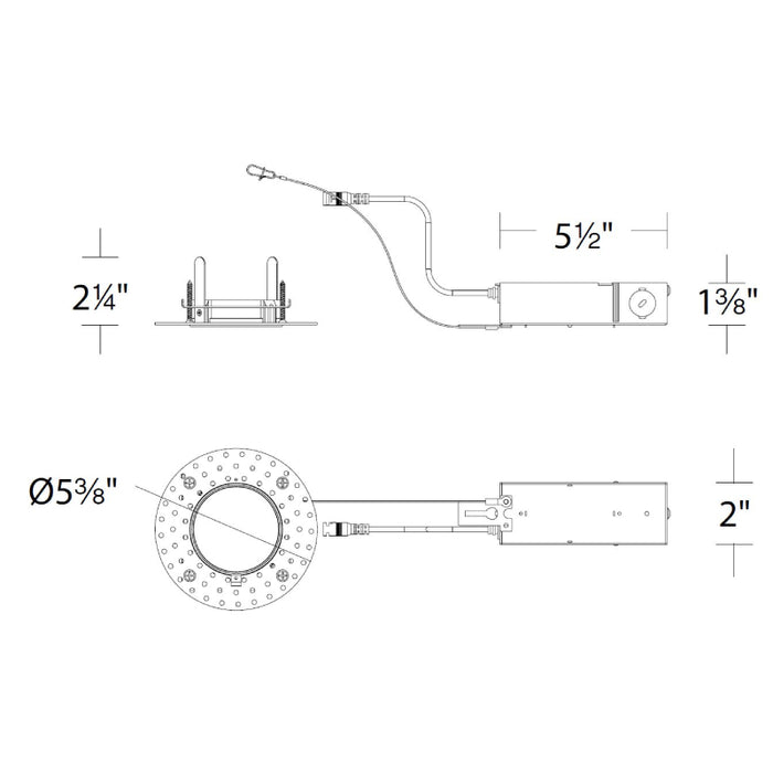 WAC R2FRRL FQ 2" 15W Round Remodel Trimless Housing