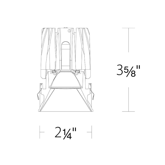 WAC R2FSD1L FQ 2" Shallow Square Downlight Trimless, Dim To Warm