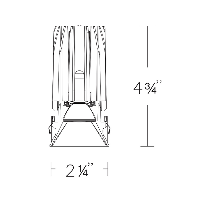 WAC R2FSDL-WD 2" Square Downlight Trimless, Warm Dim