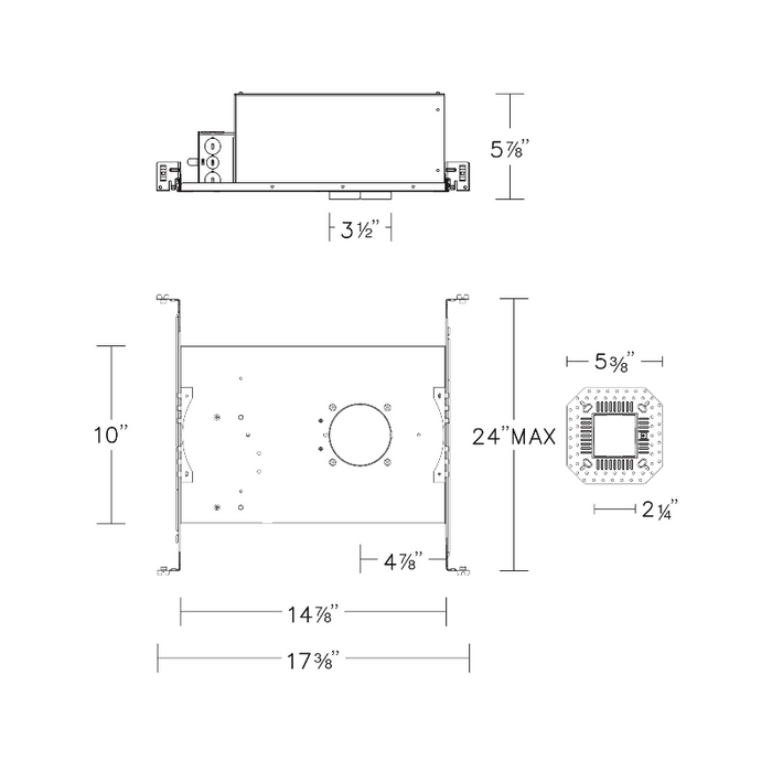 WAC R2FSNL 2" 15W New Construction Housing Square Trimless