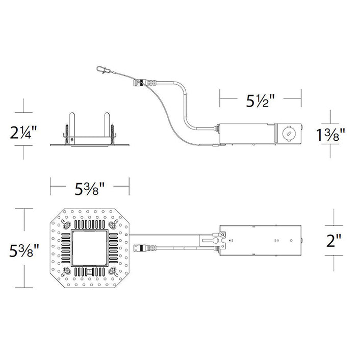 WAC R2FSRL FQ 2" 25W Square Remodel Trimless Housing