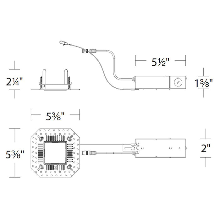 WAC R2FSRL FQ 2" 21W Square Remodel Trimless Housing