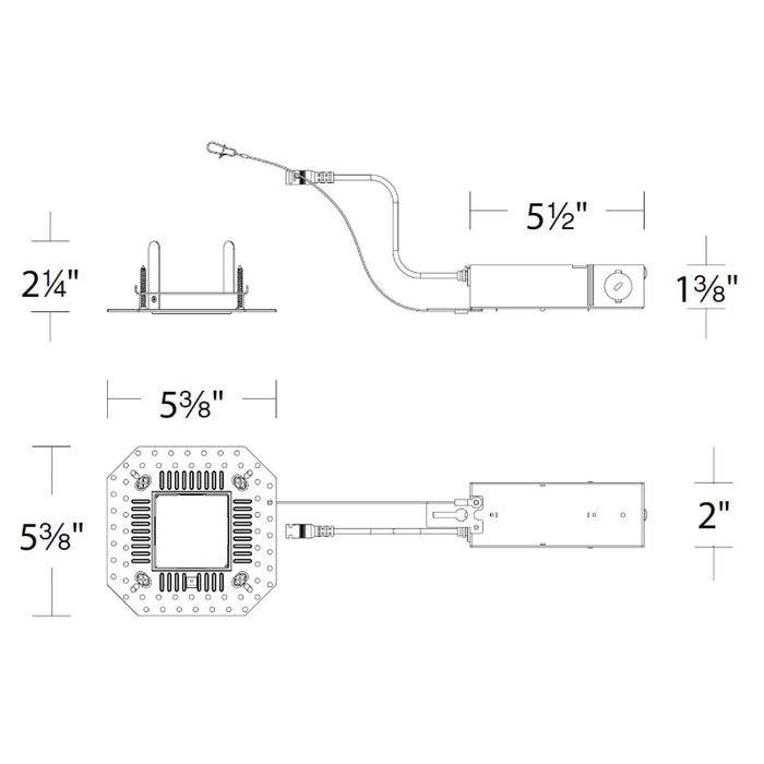 WAC R2FSRL FQ 2" 15W Square Remodel Trimless Housing