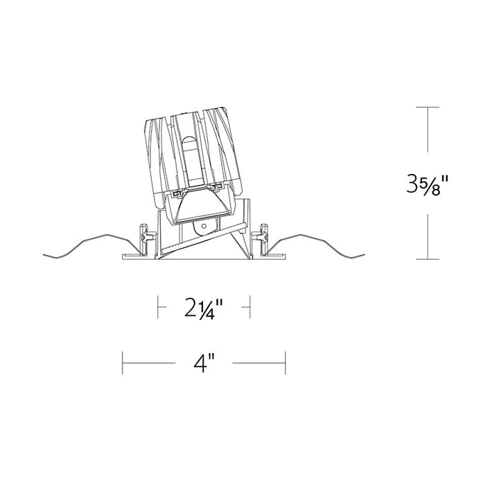 WAC R2FSW1T-DM 2" Shallow Wall Wash Trim Square, Dim to Warm