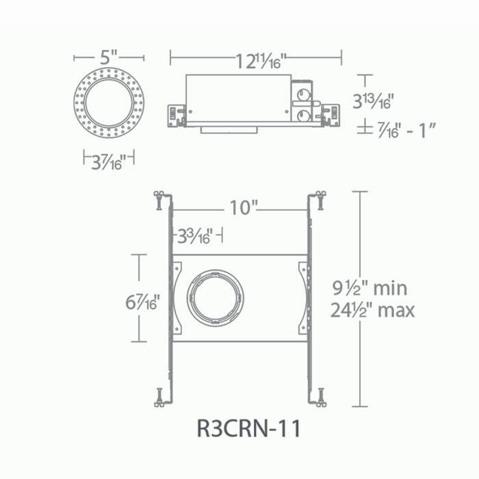 WAC R3CRN-11 Ocularc 3.5 Round New Construction Housing