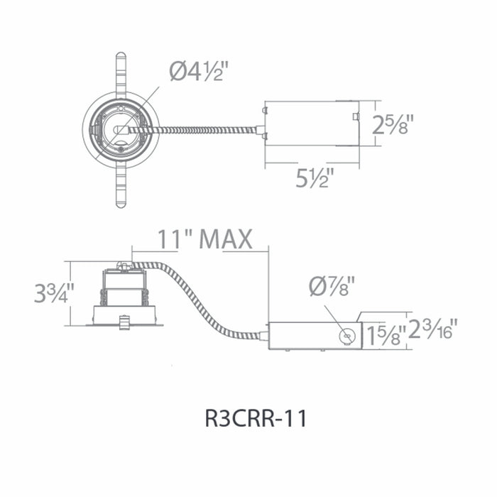 WAC R3CRR-11 Ocularc 3.5 Round Remodel Housing