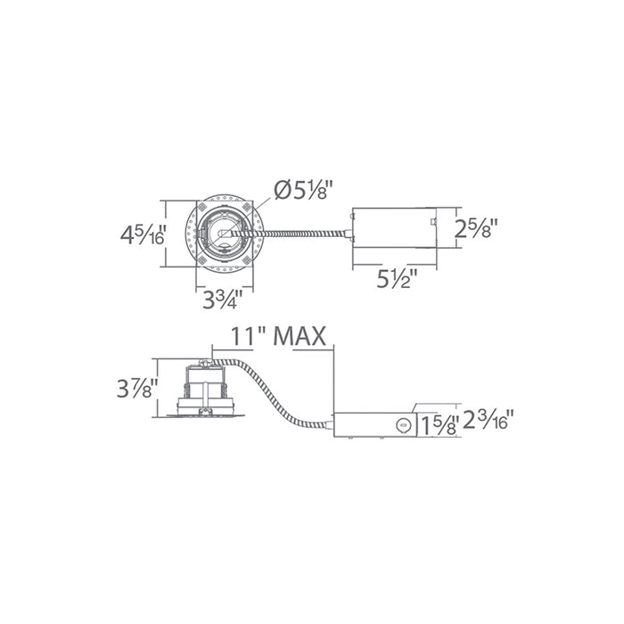 WAC R3CRRL-16 Oculux Arch 16W Dim-to-warm Round Trimless Remodel Housing