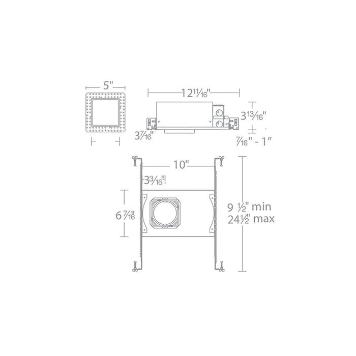 WAC R3CSN-13 Ocularc 3.5 13W Dim-to-warm Square New Construction Housing