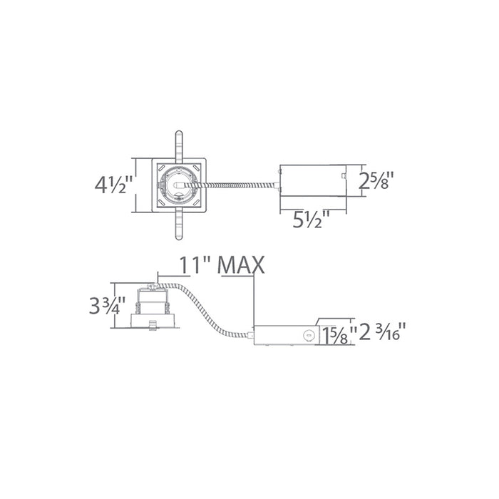 WAC R3CSR-16 Ocularc 3.5 16W Dim-to-warm Square Trimmed Remodel Housing