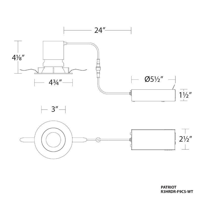 WAC R3HRDR-F9CS 3" Round Downlight Recessed