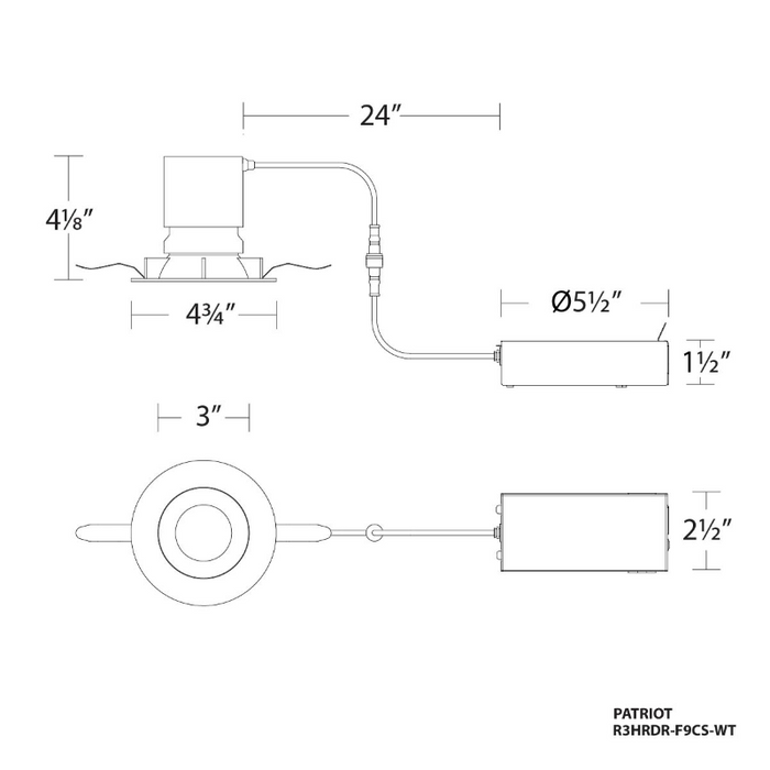 WAC R3HRDR-F9CS 3" Round Downlight Recessed