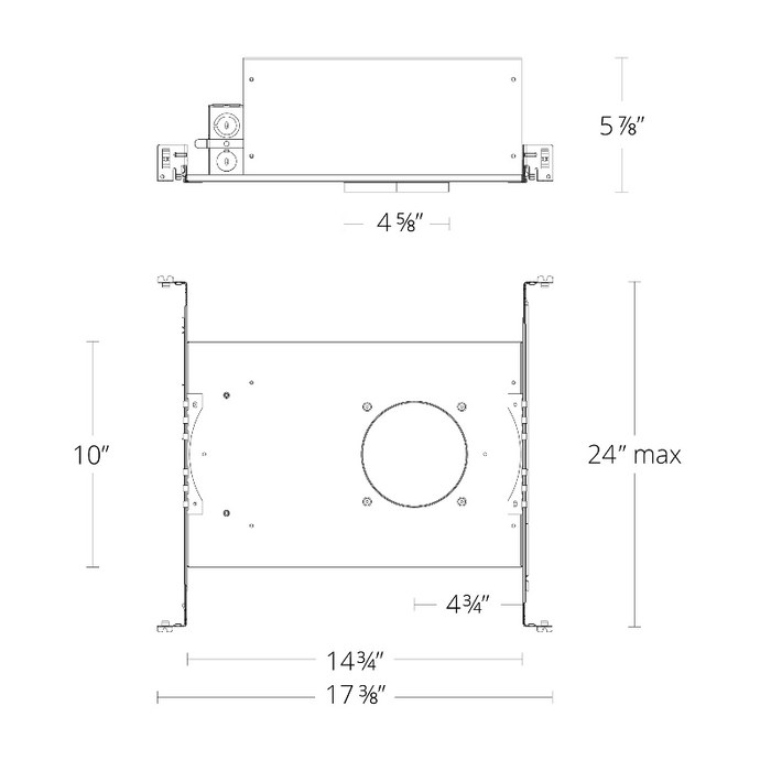 WAC R4FBNT 4" 13W New Construction Trimmed Housing with Emergency Backup Battery