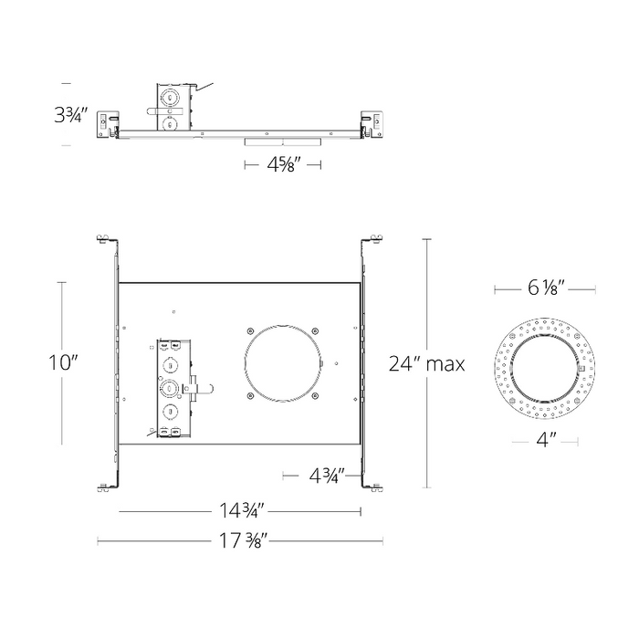 WAC R4FRFL 4" 28W New Construction Frame-In Trimless