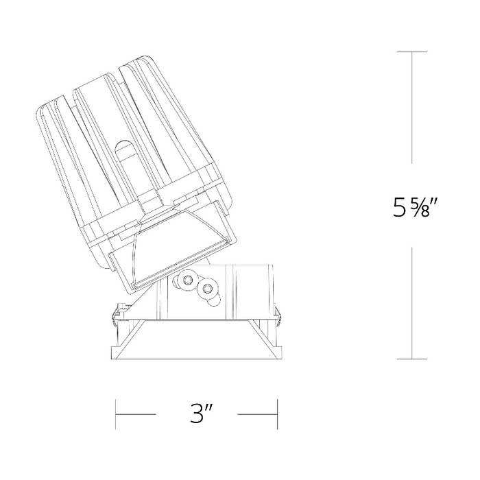 WAC R4FSAL-927 4" Square Adjustable Trimless, 2700K