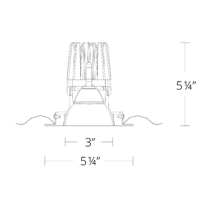 WAC R4FSDT-WD 4" Square Downlight Trimmed, Warm Dim