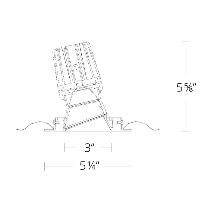 WAC R4FSWT-930 4" Square Wall Wash Trimmed, 3000K