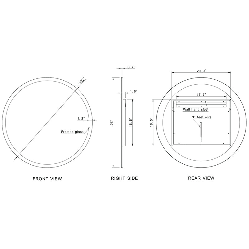 Paris Mirror Round Backlit 32 x 32 Round LED Illuminated Mirror, RGBW