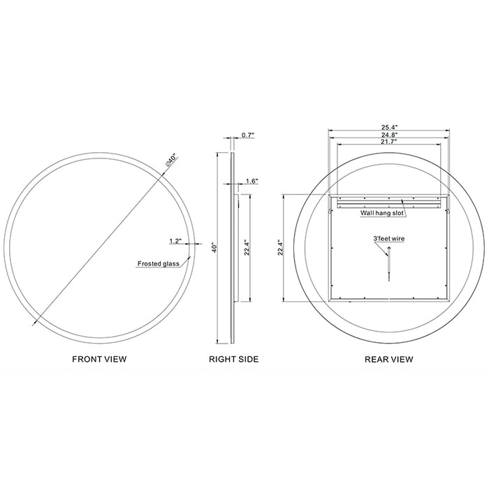 Paris Mirror Round Backlit 40 x 40 Round LED Illuminated Mirror