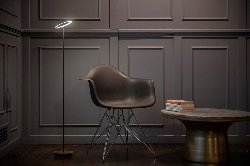Koncept Royyo Silver Oiled Walnut LED Floor Lamp RYO SW SIL OWT FLR