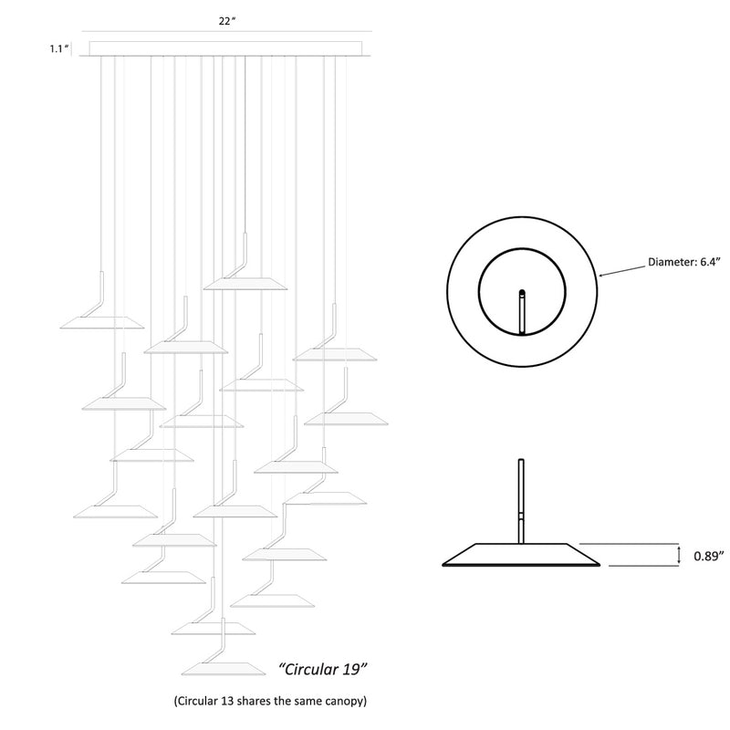 Koncept RYP-C19 Royyo 19-lt 22" LED Pendant