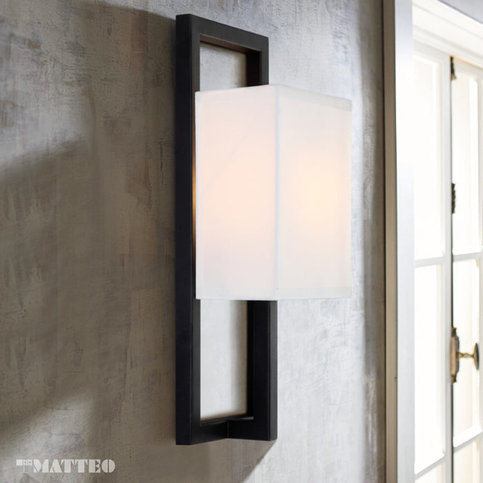 Matteo S00101 Cadre 1-lt 13" Tall Wall Sconce