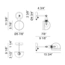 Matteo S00711 Blare 1-lt 11" Tall Swingarm Wall Light