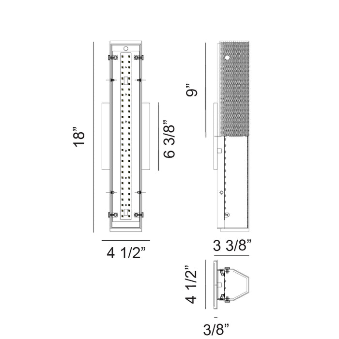 Matteo S01018 Pelermos 1-lt 18" Tall LED Wall Sconce