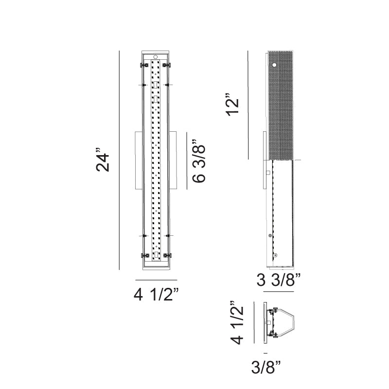 Matteo S01024 Pelermos 1-lt 24" Tall LED Wall Sconce