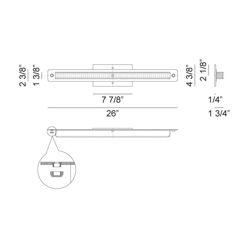 Matteo S01126 Magdele 2-lt 26" LED Wall Sconce