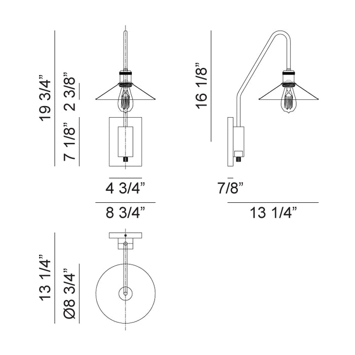 Matteo S01511 Bingrahm 1-lt 20" Tall Wall Sconce