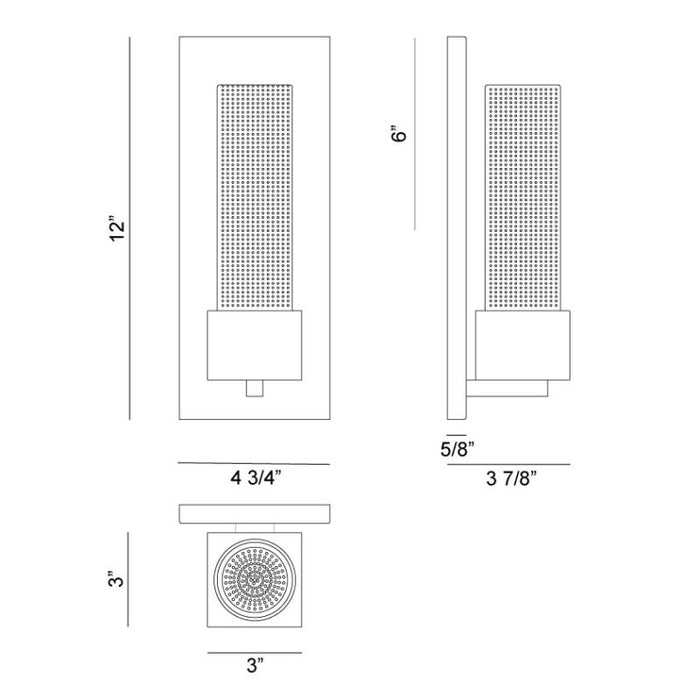 Matteo S02701 Likwid 1-lt 12" Tall LED Wall Sconce