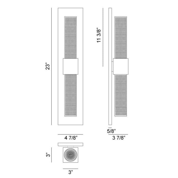 Matteo S02702 Likwid 2-lt 23" Tall LED Wall Sconce
