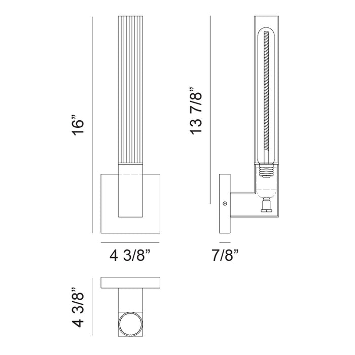 Matteo S03101 Odelle 1-lt 16" Tall Wall Sconce